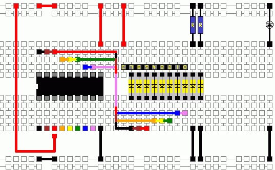 Layout for Darlington Driver and SIL LEDs