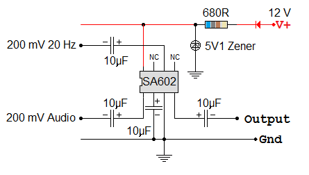 SA602 Audio Double Balanced Mixer Circuit Diagram