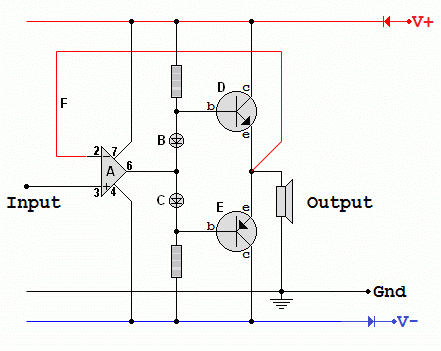 Bipolar Transistor Push Pull Amplifier