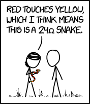 xkcd cartoon - 24 Ohm Snake