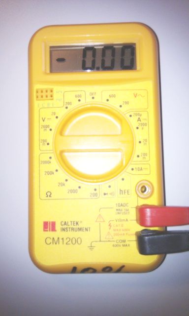 Multimeter used as an Ammeter
