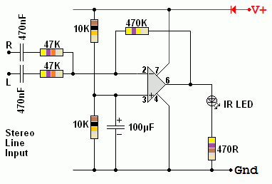 Summing Amplifier Infrared Transmitter