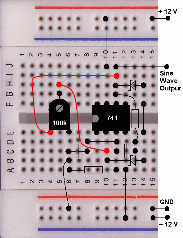 Sine Wave Oscillator Circuit Layout