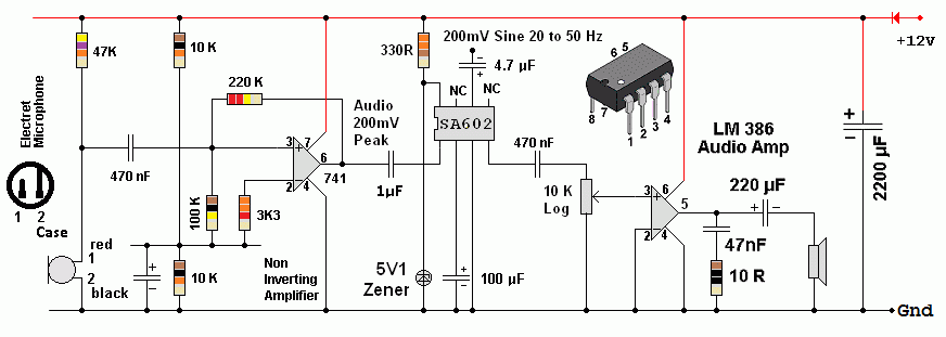 Ne602 схема включения