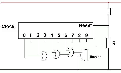 4017 Decade Counter with OR Gates