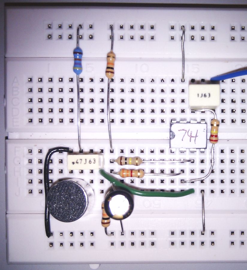 Electret Microphone pre-amp Layout Photo