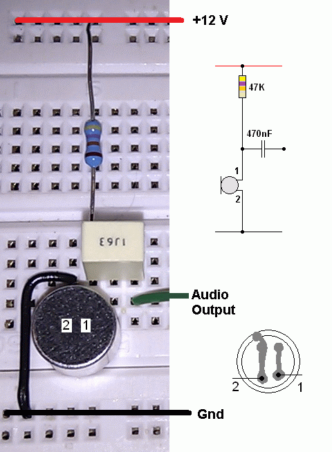 Electret Microphone Wiring Layout