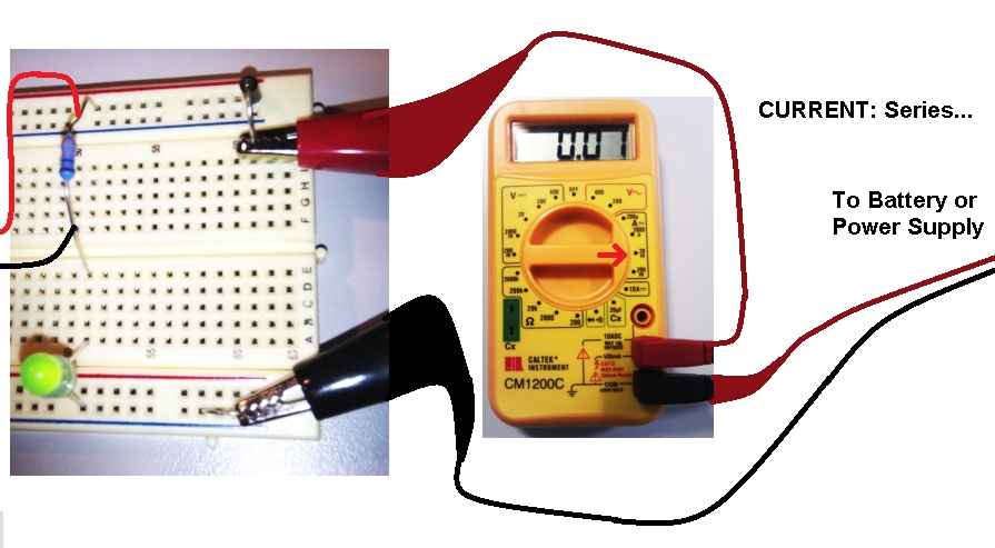 Multimeter Measuring Current