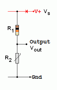 NTC Resistor in a Voltage Divider Circuit